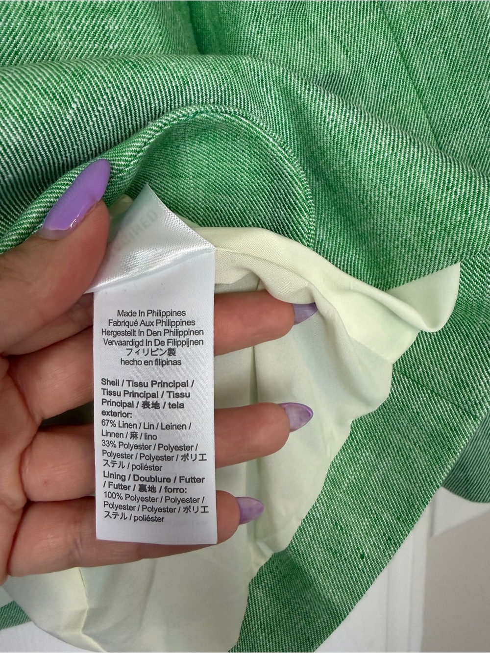 J Crew Parke Light Green Linen Women's Single-Button Blazer Jacket Preppy - Picture 7 of 11